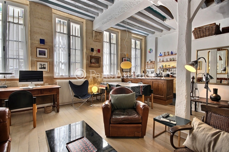Location Appartement meublé 1 Chambre - 70m² - Le Marais-Place des Vosges - Paris